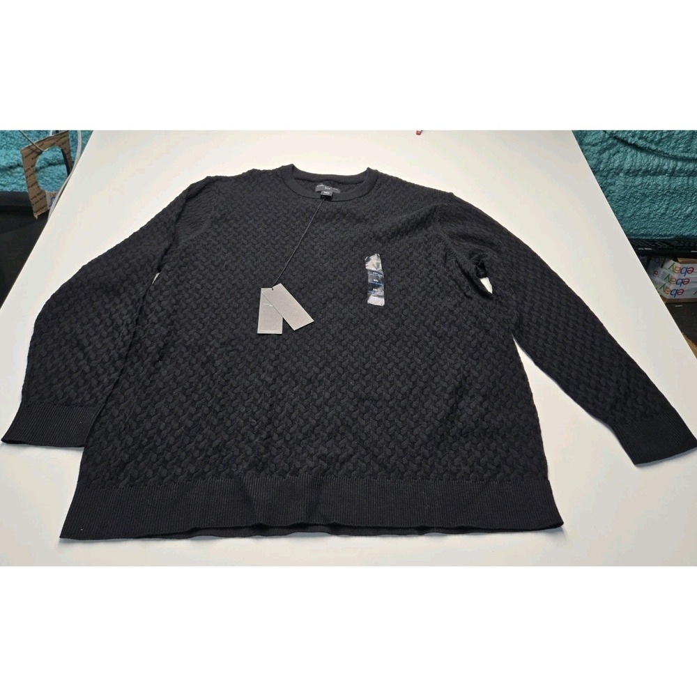 NWT SHAQUILLE O'NEAL Black Cotton Blend Pullover Sweater 3XL Retail $80.00